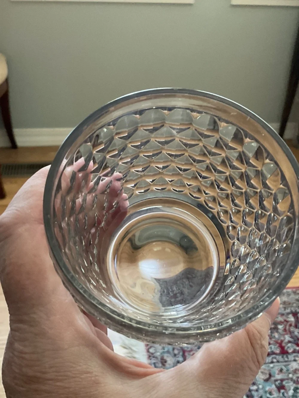 Villeroy & Boch smoke colored crystal double old fashion glasses.  set of two.